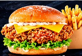 Chicken burger avec frites