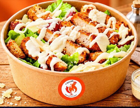 Salade César au poulet croustillant